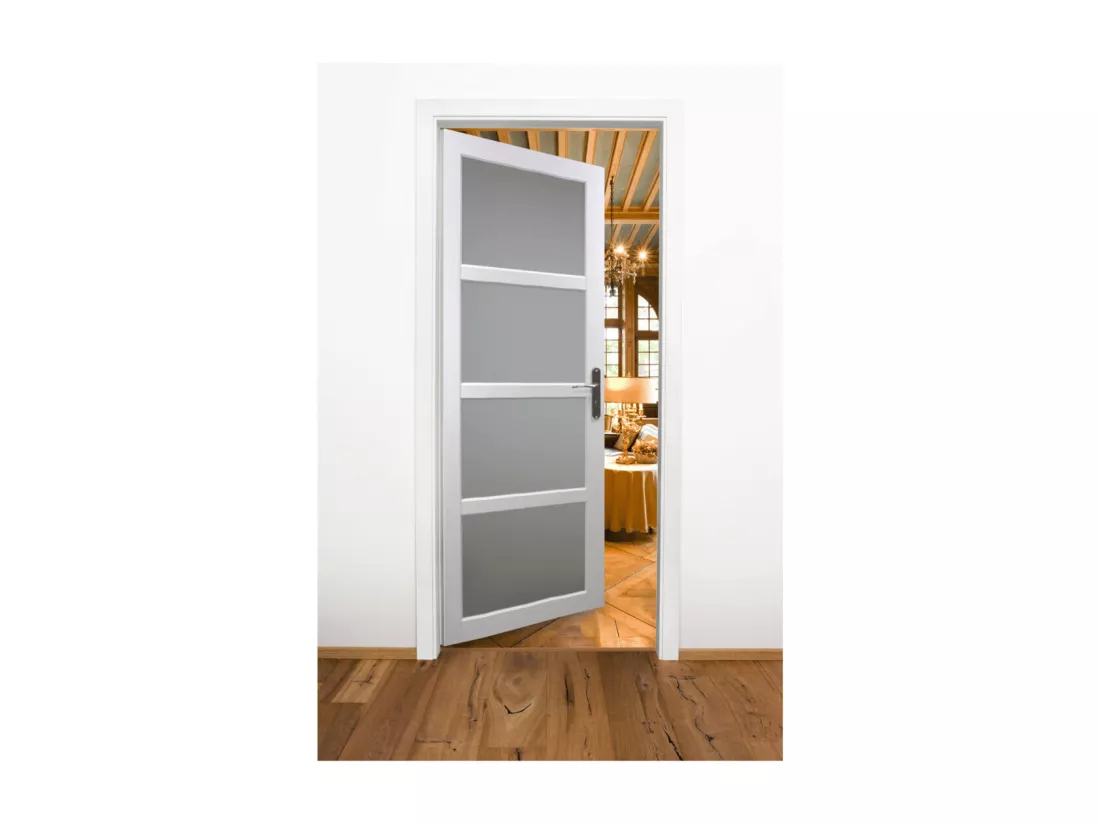 Bloc Porte Tana Vitrée Blanc H204 X L83 Poussant Gauche Côtes Tableau Gd Menuiseries