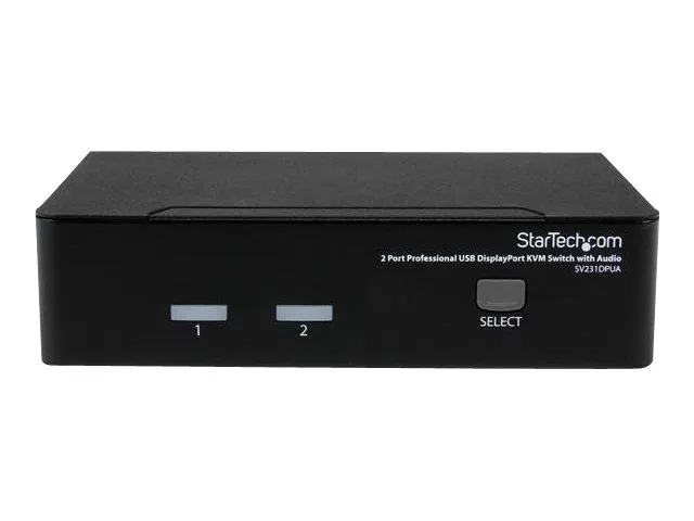 StarTech.com 2 Port DisplayPort KVM Switch - 2560x1600 @60Hz - Dual Port DP USB, Keyboard, Video, Mouse Switch Box w/ Audio for Computers and Monitors (SV231DPUA) - KVM / audio-switch - 2 x KVM / audio - 1 lokalbruger - desktop - for P/N: DP4N1USB6,