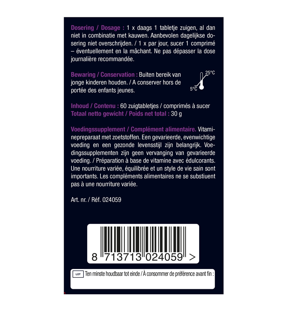 Lucovitaal Biotine 10.000mcg Forte (60 zuigtabletten)