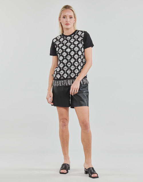 Karl Lagerfeld - S/SLV BOUCLE KNIT TOP Negro / Crudo