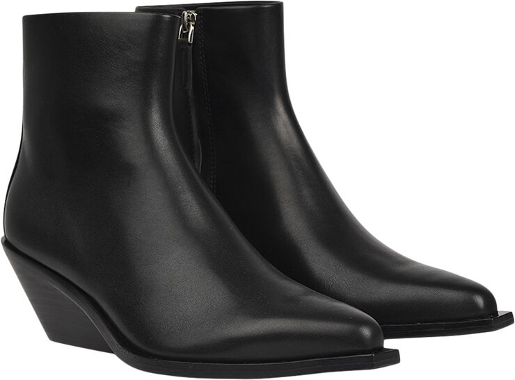 Lovelies DULZURA - ANKLE LEATHER BOOTS WITH ZIPPER Black