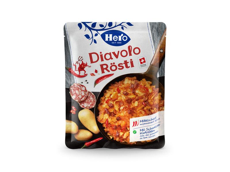 Hero Rösti Diavolo 425 g Pikante Rösti aus Schweizer Kartoffeln
