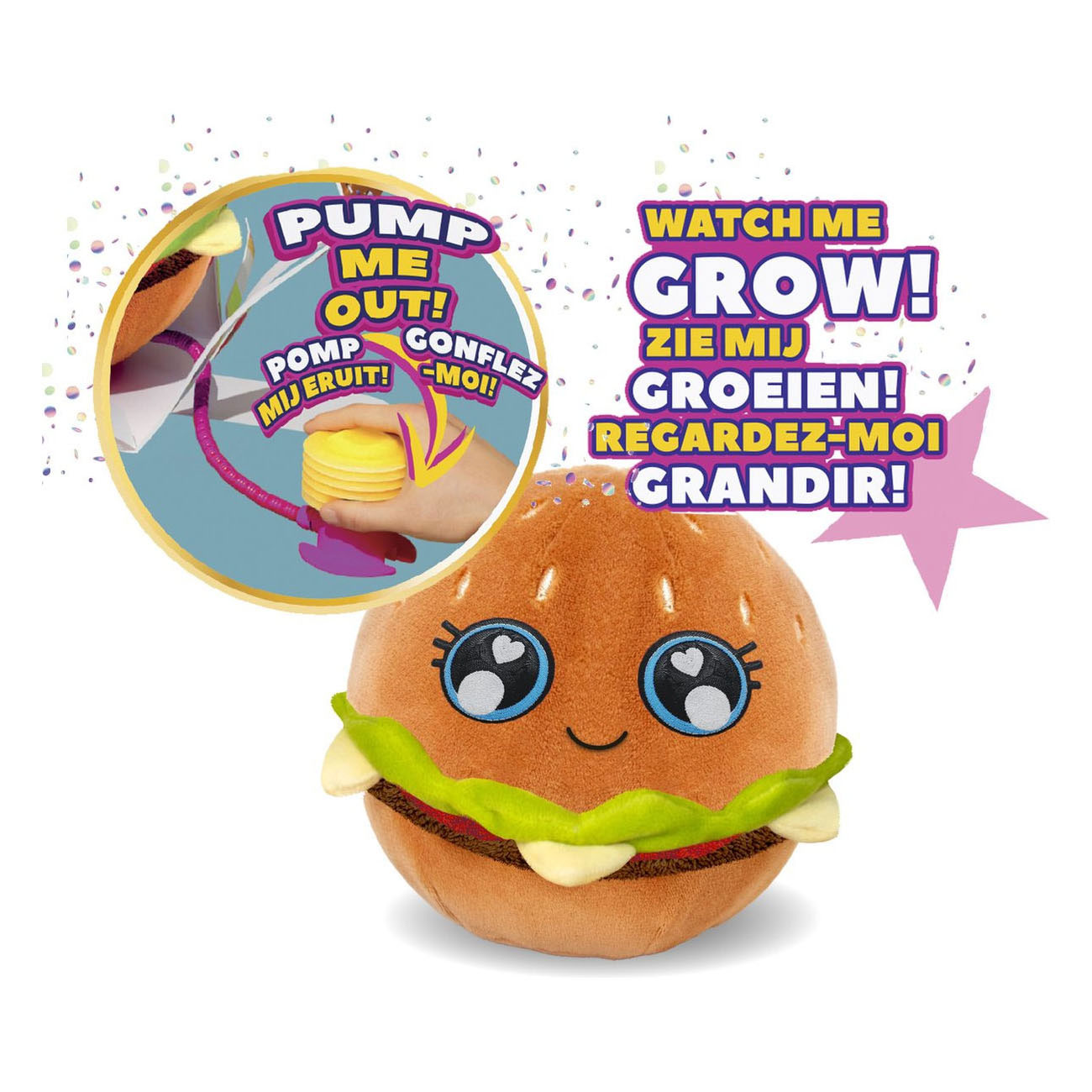 Little Biggies Hamburger Opblaasbare Knuffel