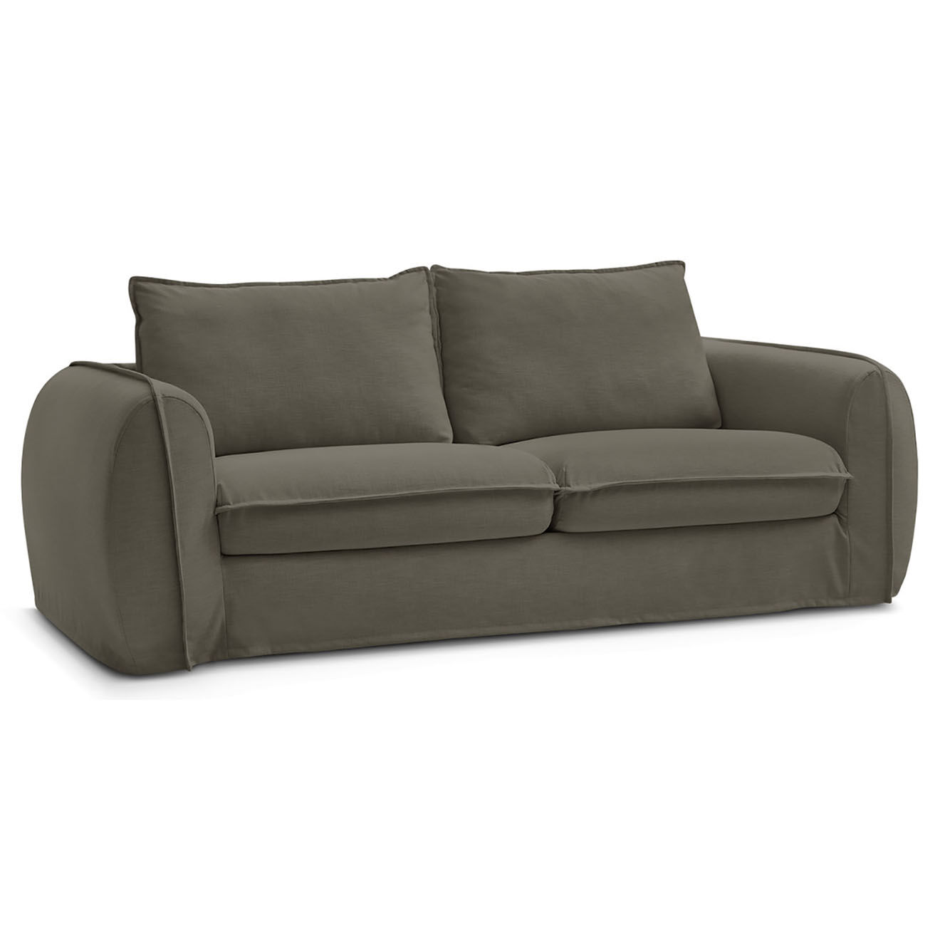 Bobochic Canapé droit convertible express 3 places Archimède 160 taupe - 236x106x93 cm