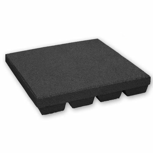 Rubbertegels 45 mm – 1 m2 (4 tegels van elk 50 x 50 cm) – Zwart