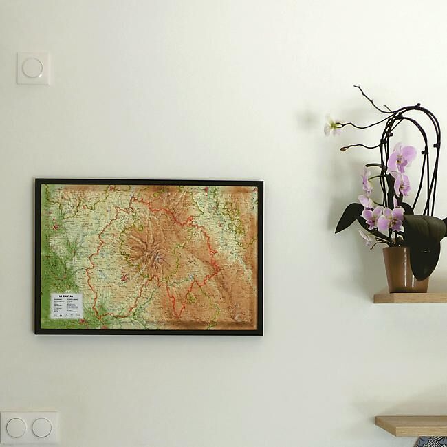 3D MAP - RELIEF CANTAL 61X41