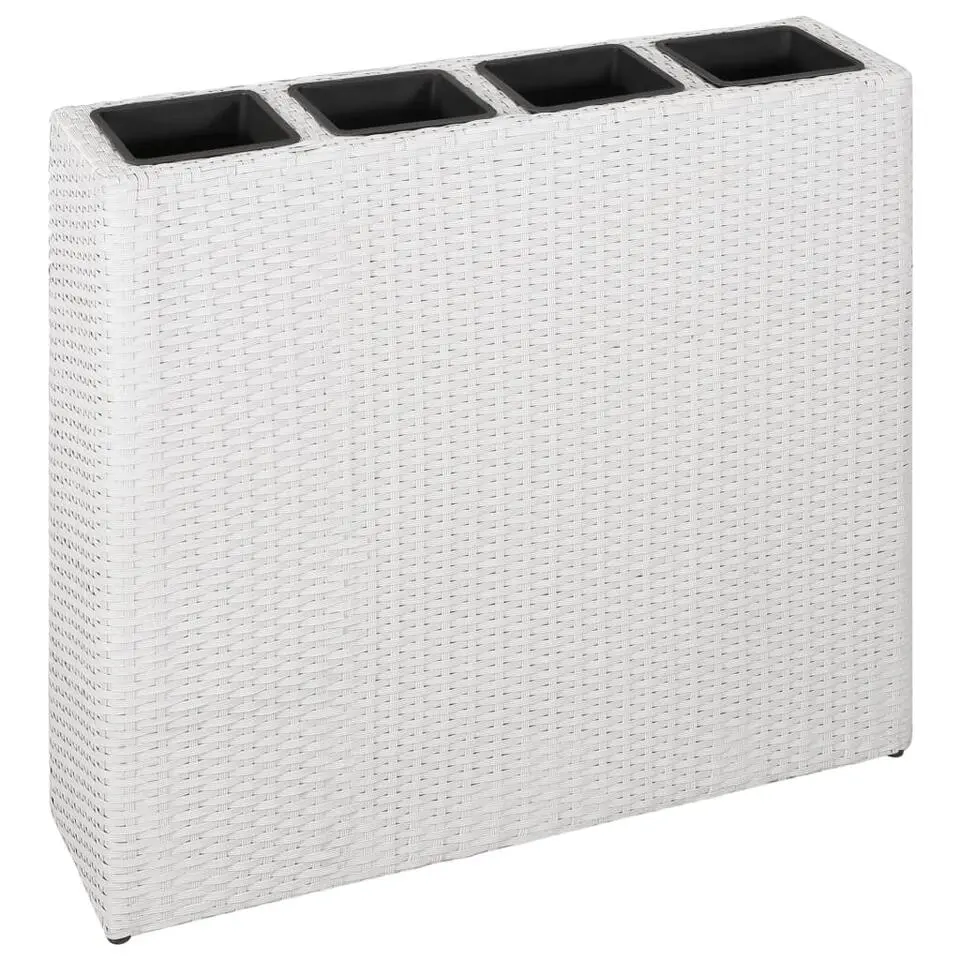 vidaXL - Verhoogde Plantenbak - Wit - Poly rattan