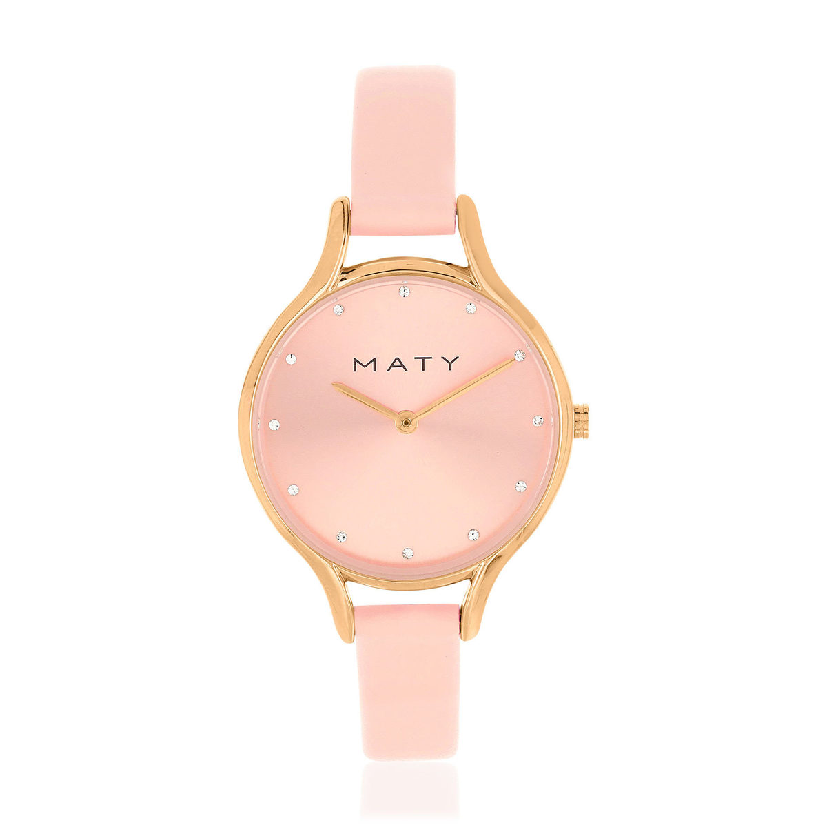 Montre femme dorée rose bracelet cuir rose