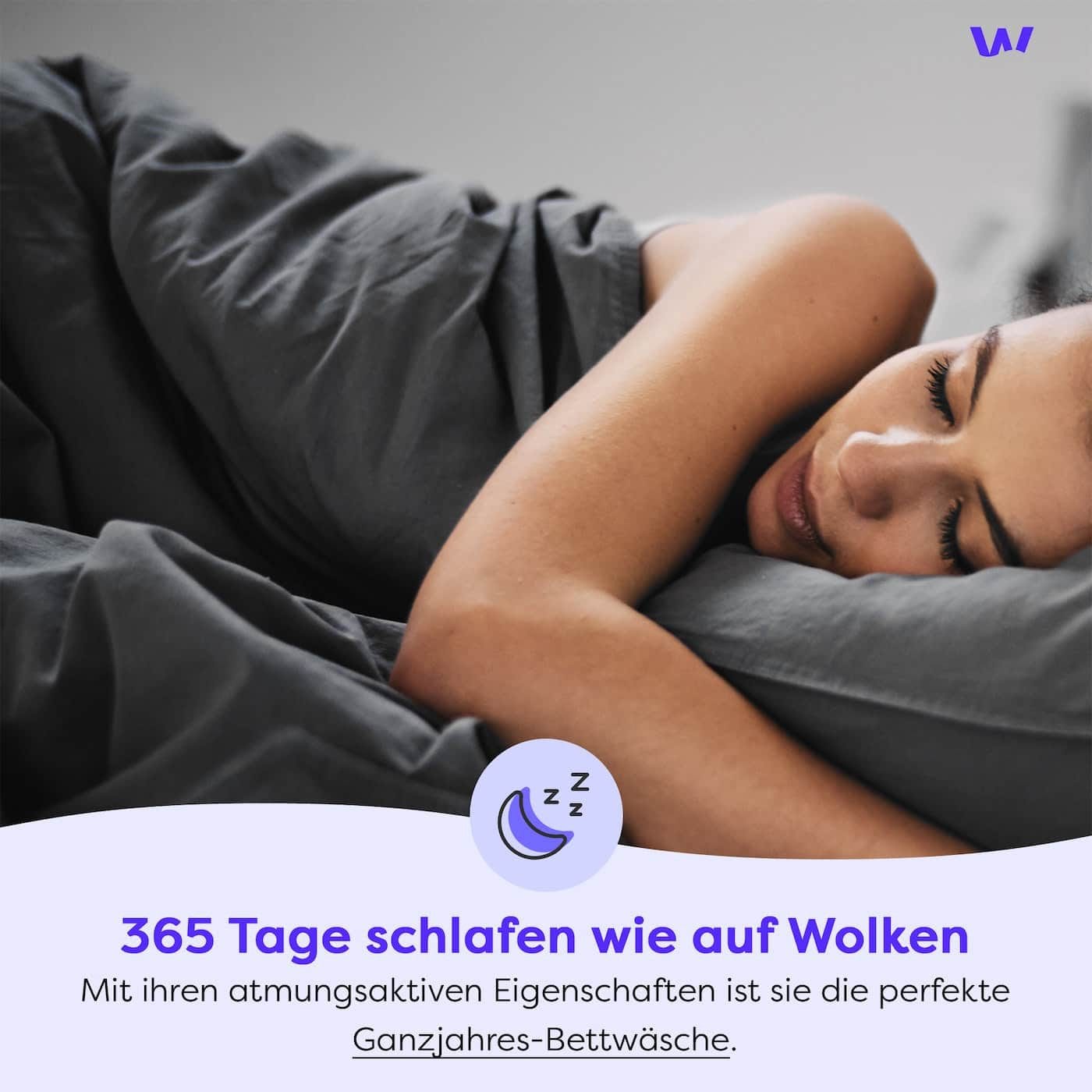 Wolkenfeld Kissenbezug »Renforcé Kissenbezug Baumwolle - Natürlich weiches Schlafgefühl« Grösse 80x80, 40x80 und 70x90 cm; versteckter Reissverschluss