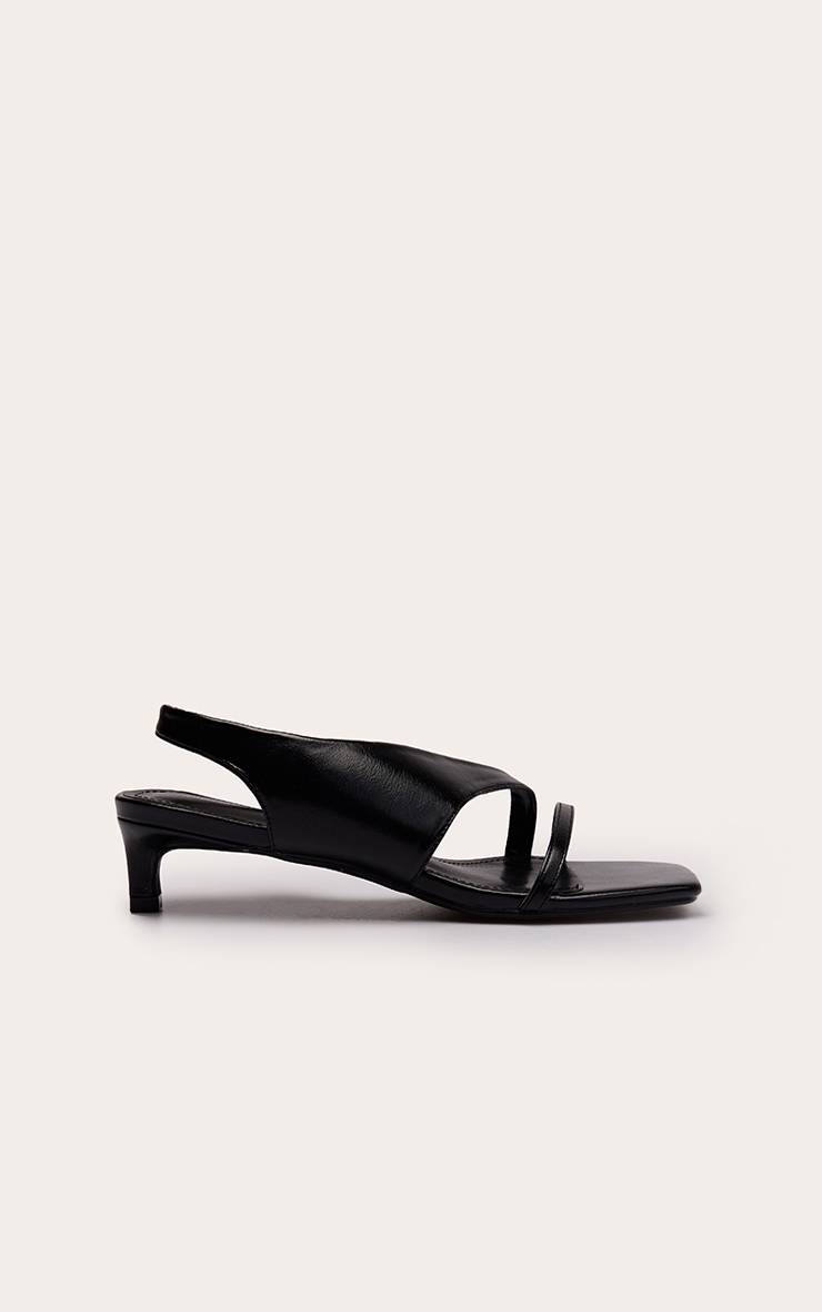 Noir Escarpins À Talon Chaton Avec Bride Asymétrique En Synthétiquecuir