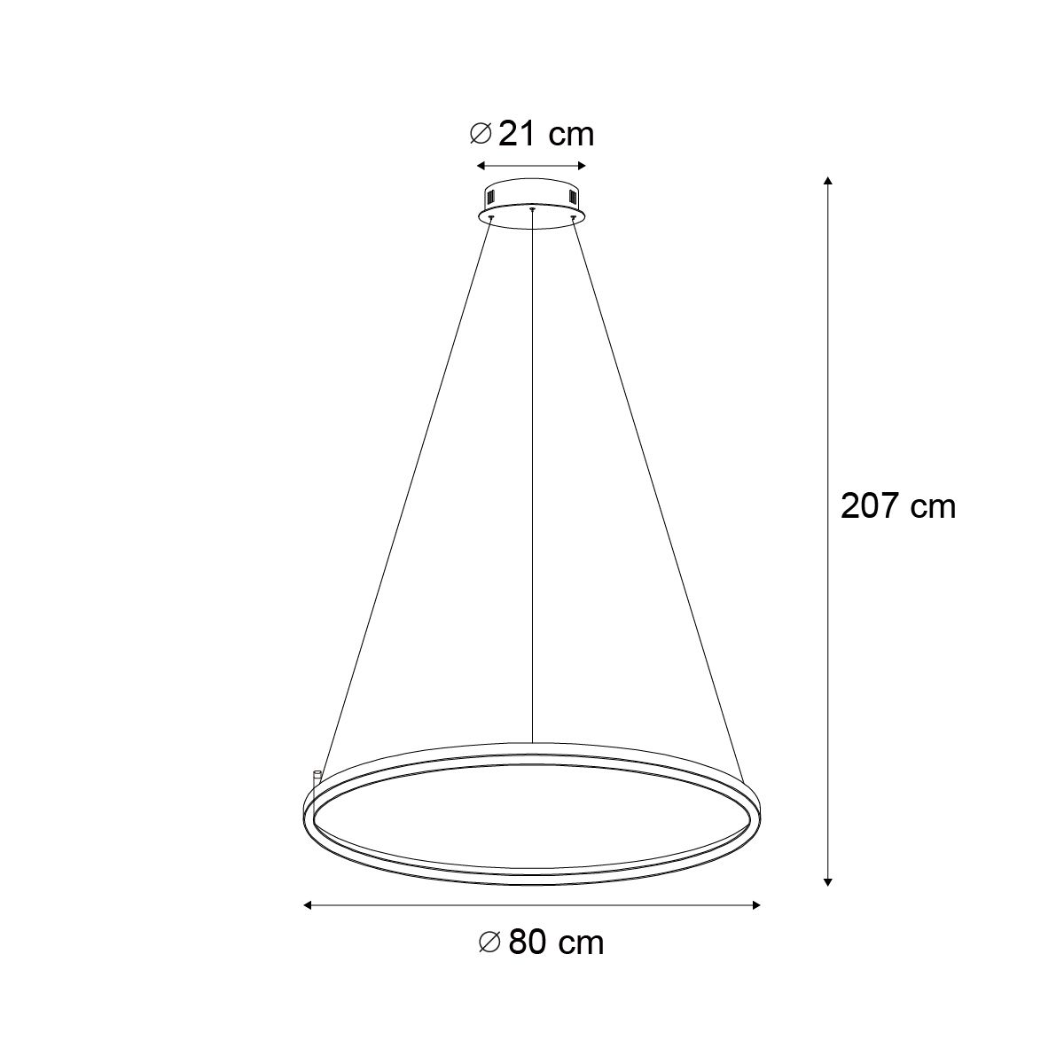 Design hanglamp beige 80cm incl. LED 3-staps dimbaar - Girello