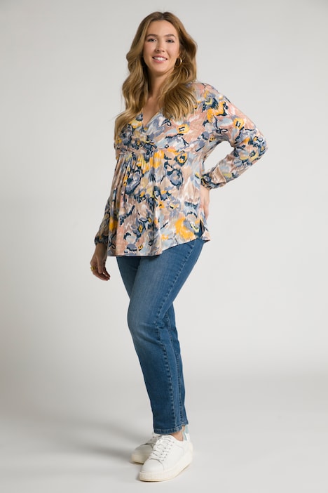 Bellieva-Bluse, Stillfunktion, Wickeloptik, Langarm
