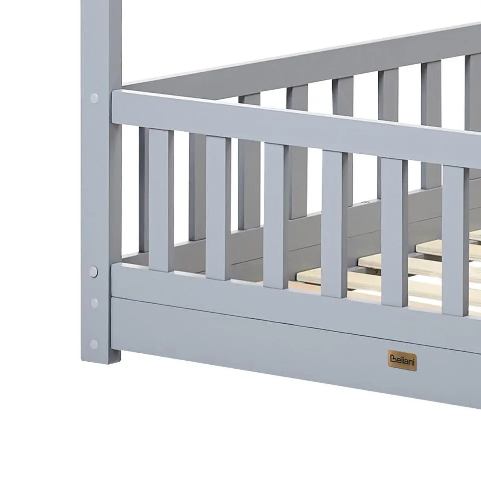 COSSAYE - Kinderbed - Grijs - 90 x 200 cm - Grenenhout