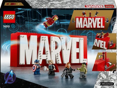 LEGO Super Heroes 76313 MARVEL logo og minifigurer