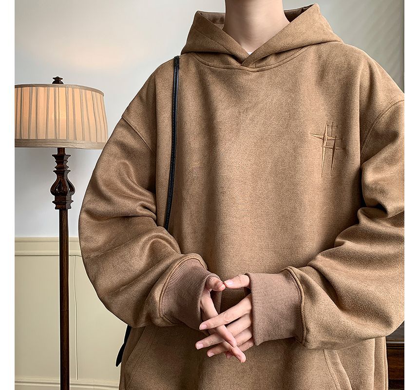 emeisa - Geborduurde hoodie van imitatiesuède