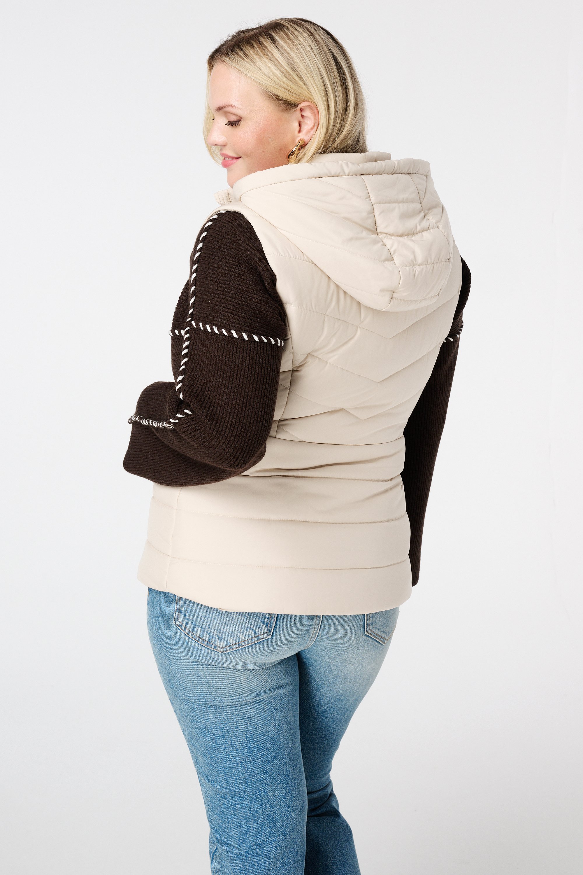 Gewatteerde bodywarmer met capuchon Kit