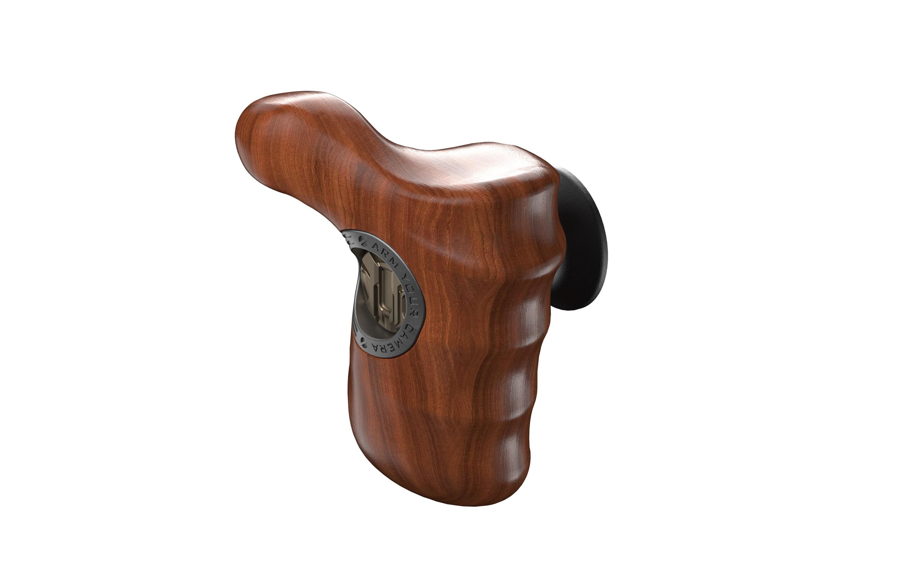 Advanced Right Side Wooden HandleErgonomischer Holzgriff für maximalen Komfort beim Bedienen der Kamera