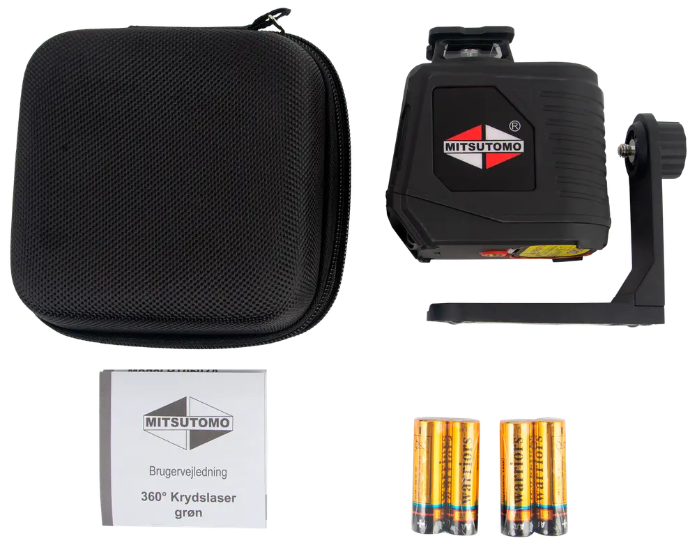 Mitsutomo Krydslaser 360° og med magnet - grøn laser