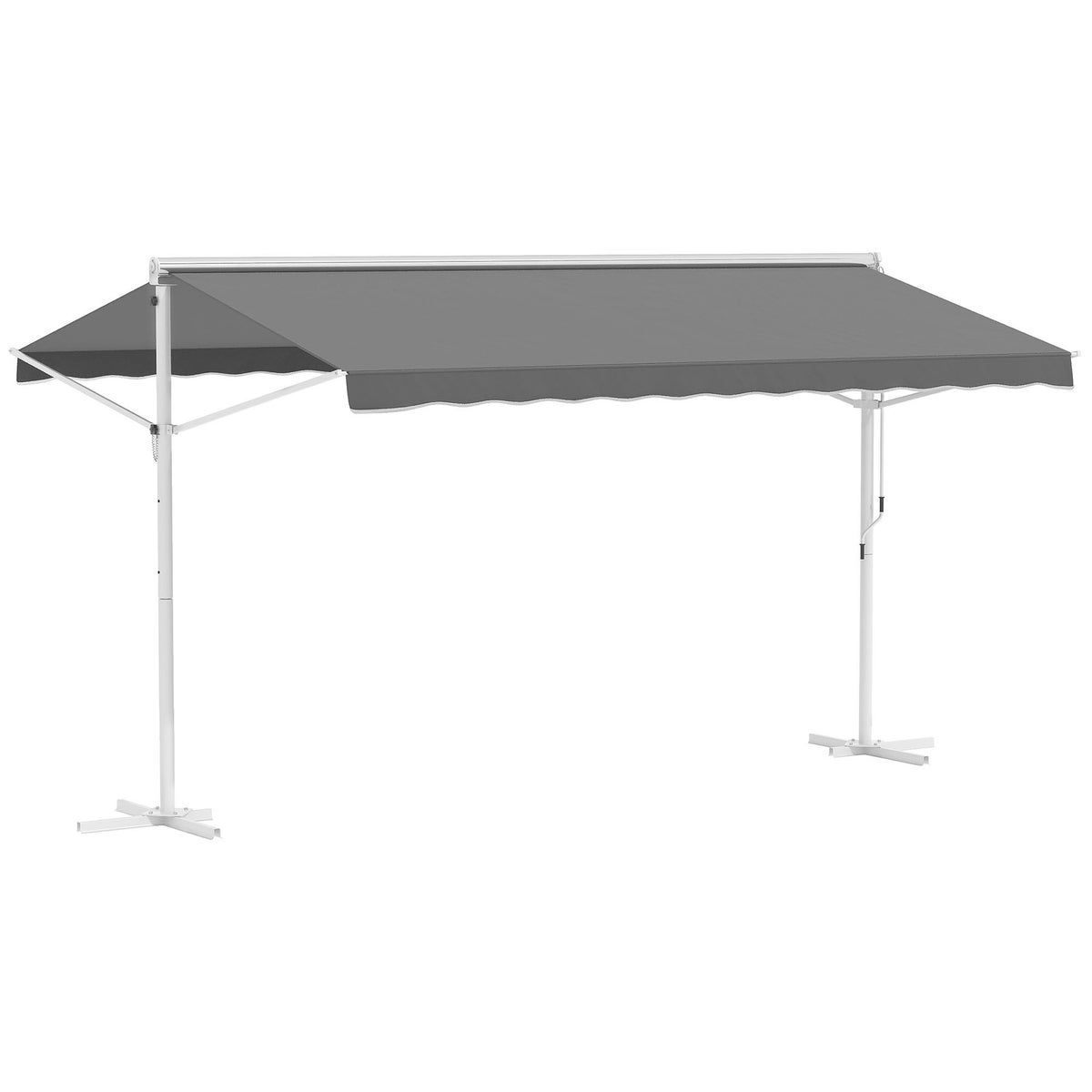 Vrijstaande zonnescherm Outsunny, 450cm x 340cm x 255cm, metaal+polyester, grijs