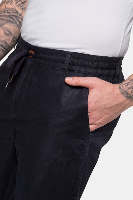 Leinenmixhose, Elastikbund, Basic Fit