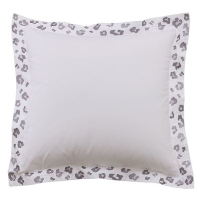 Taie d'oreiller percale broderie léopard