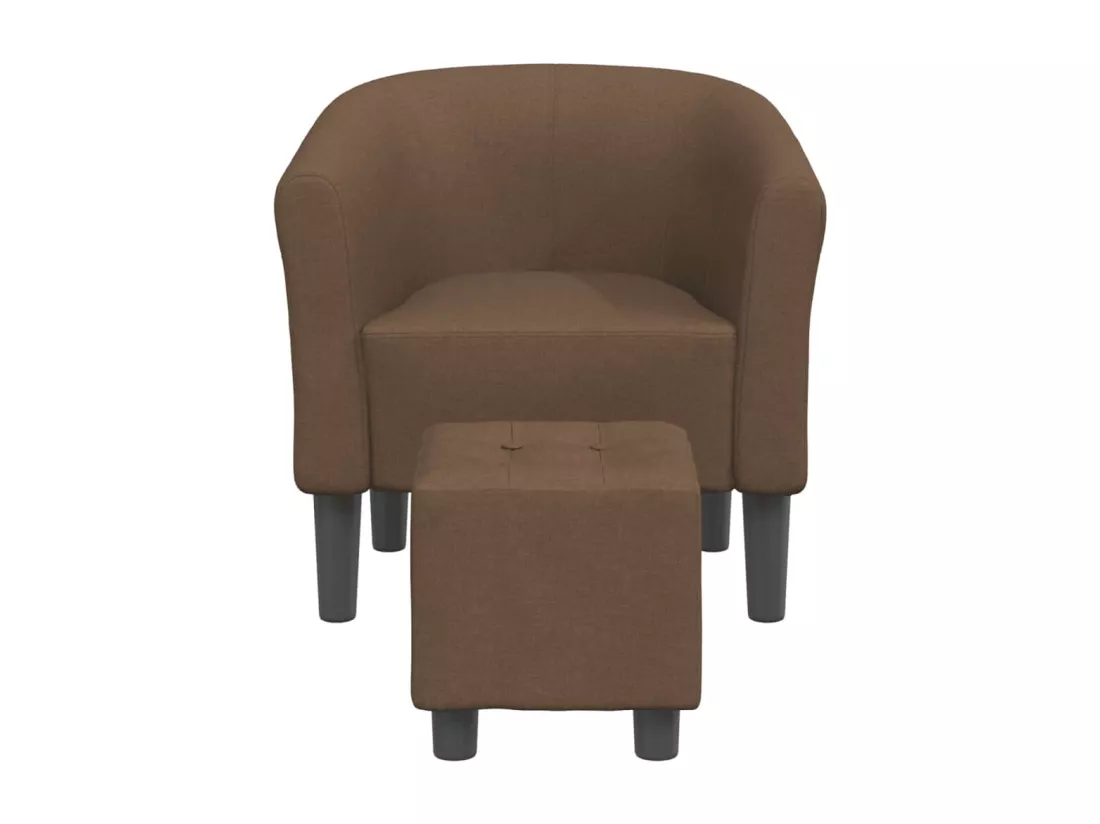 Fauteuil cabriolet avec repose-pied marron tissu