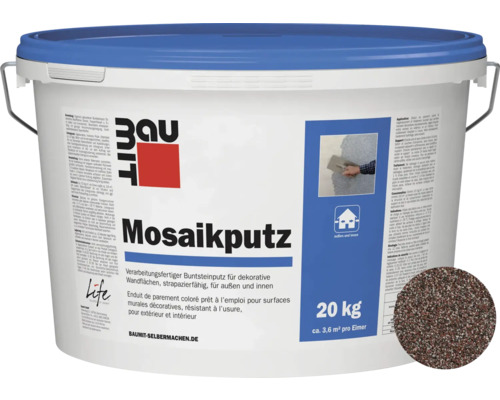 Baumit Mozaïekpleister M313 wit-zwart-rood 20 kg