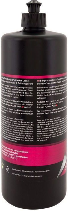 Racoon - Polish Extra Cut - Polijstmiddel - 1 Liter - Siliconenolievrij