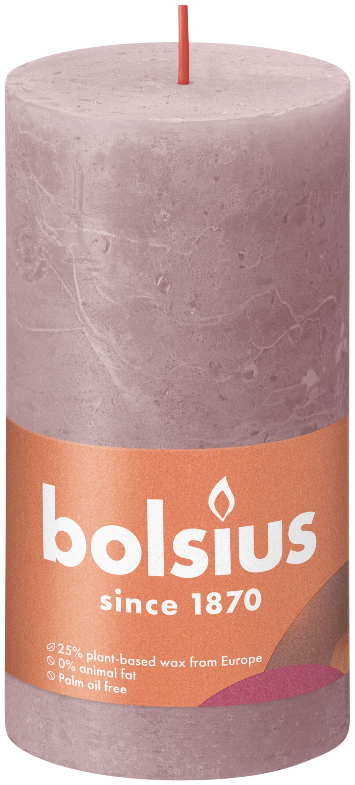 Bolsius Rustiekkaars 130/68 Ash Rose (1 stuk)