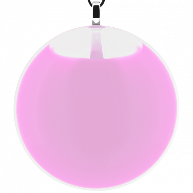 Pendentif en verre soufflé - Galet Giga Milk