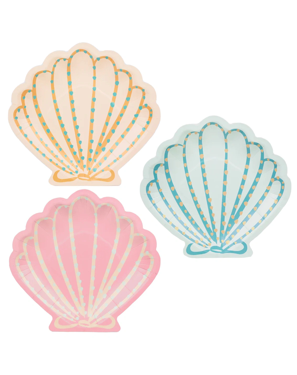 Pappteller MAKE WAVES - MUSCHEL 12er-Set in bunt