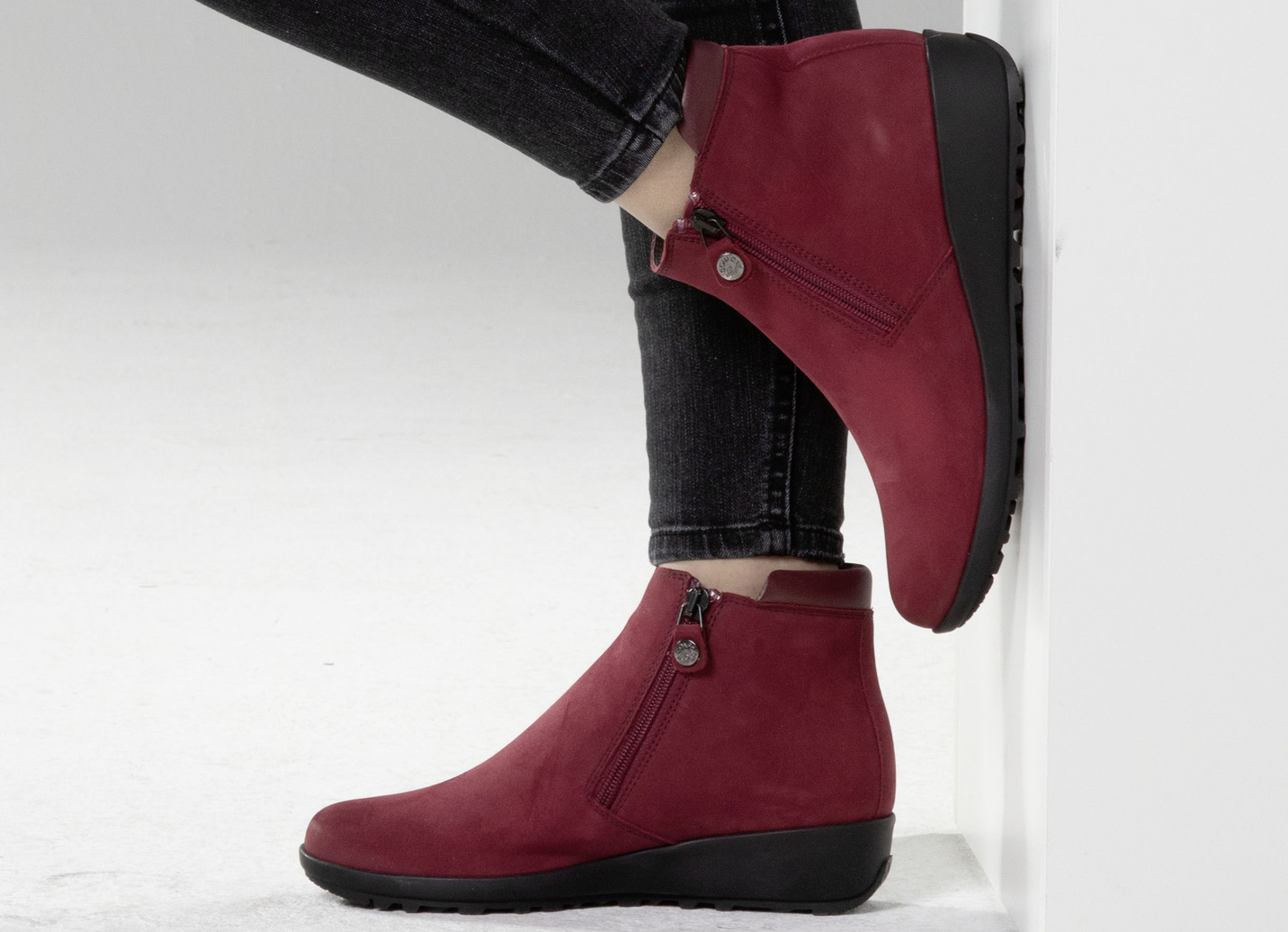 ELENA EDEN Stiefelette mit Nappaleder-Besatz