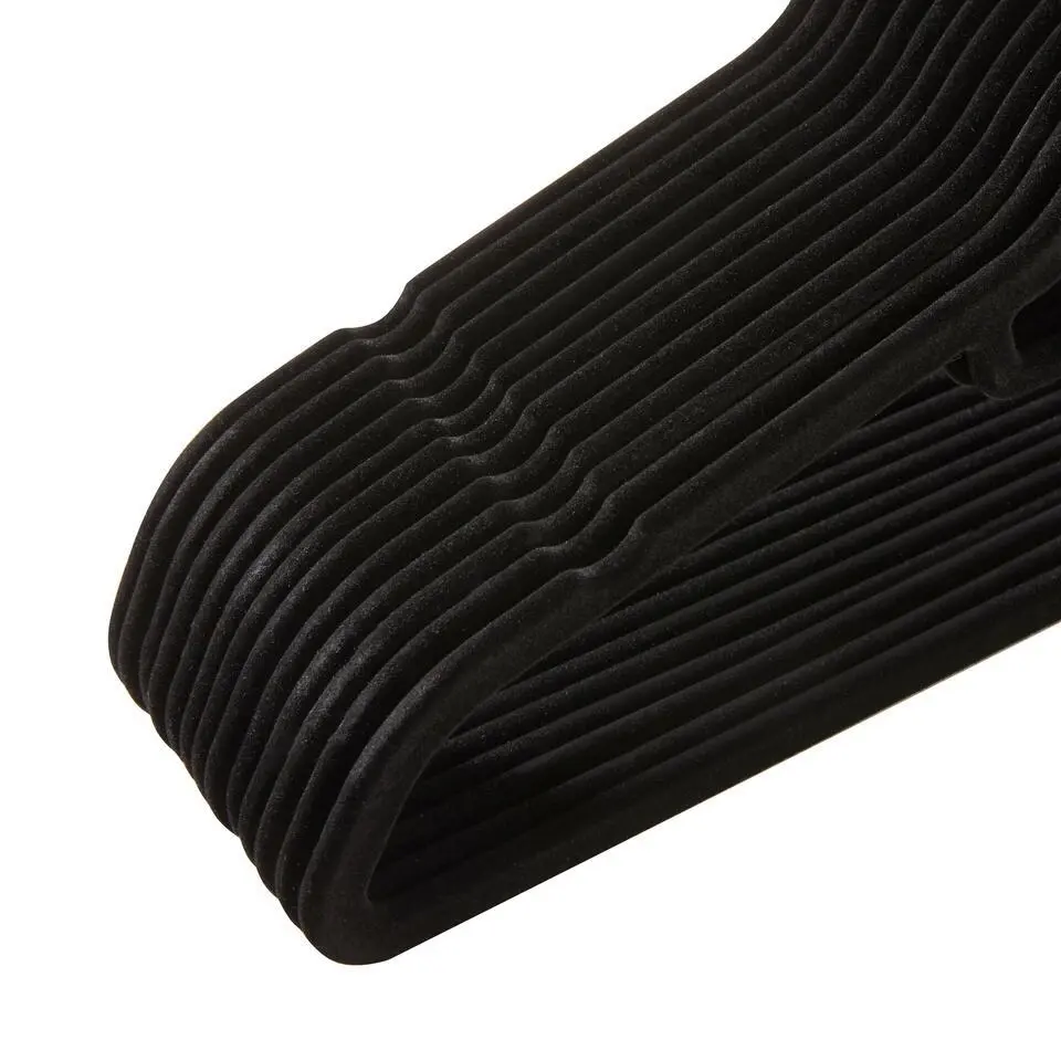 ACAZA - 50 Anti-slip kleerhangers - Zwarte haak