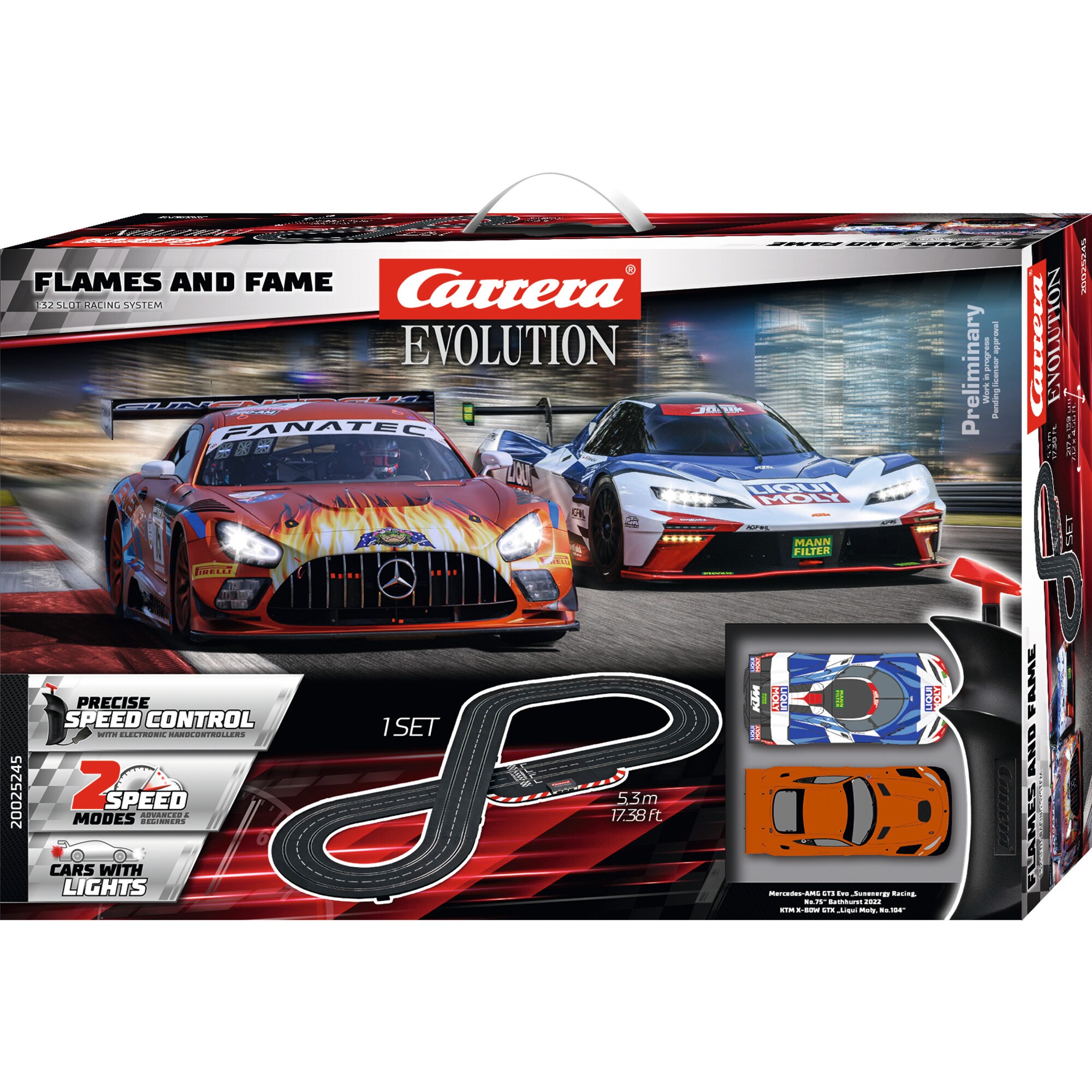 Carrera Rennbahn EVOLUTION Flames and Fame