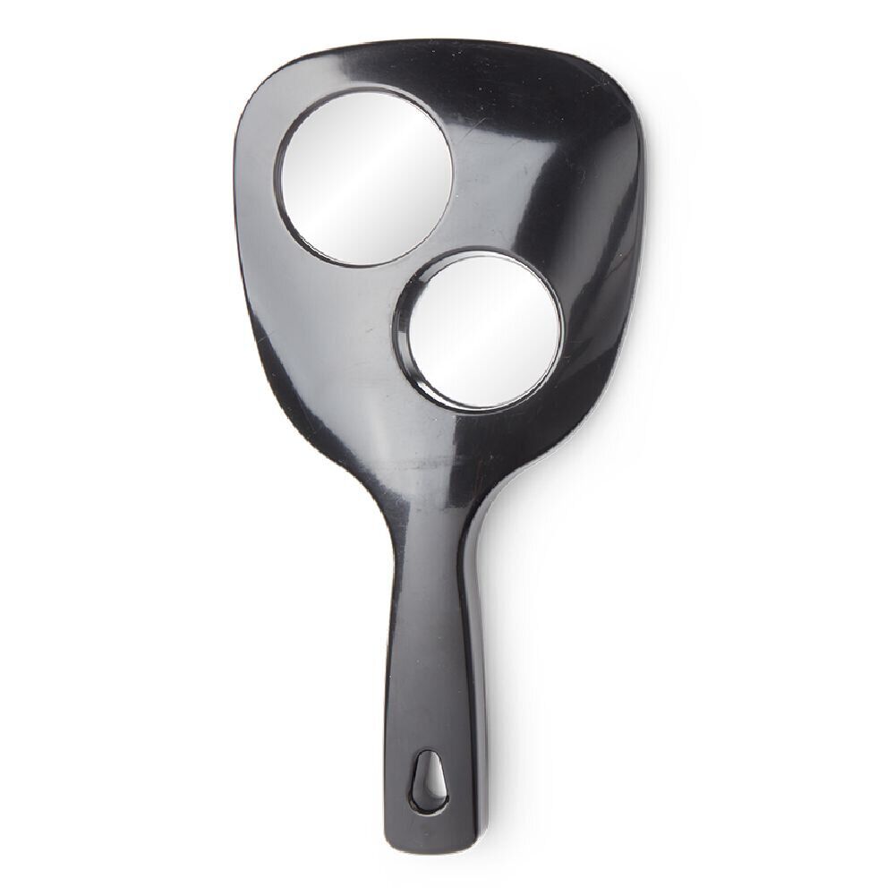 Miroir à main double face grossissant plastique noir