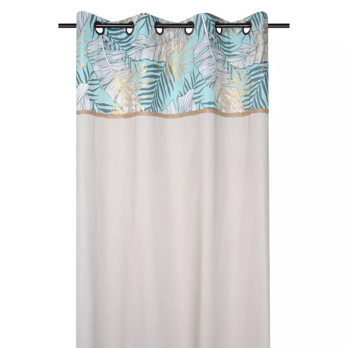 Rideau coton (140 x 260 cm) Longbeach Bleu lagon