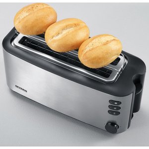 Grille-pain pour 4 tranches AT 2509, inox / noir