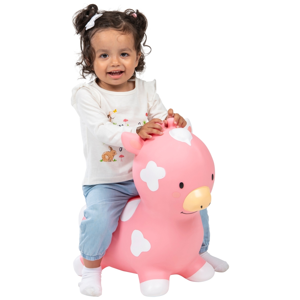 Aufblasbare Kuhhüpfer von Big Steps Play, rosa