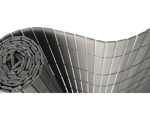 Konsta privacyscherm, massief PVC-materiaal, 3 x 0,9 m, zilvergrijs