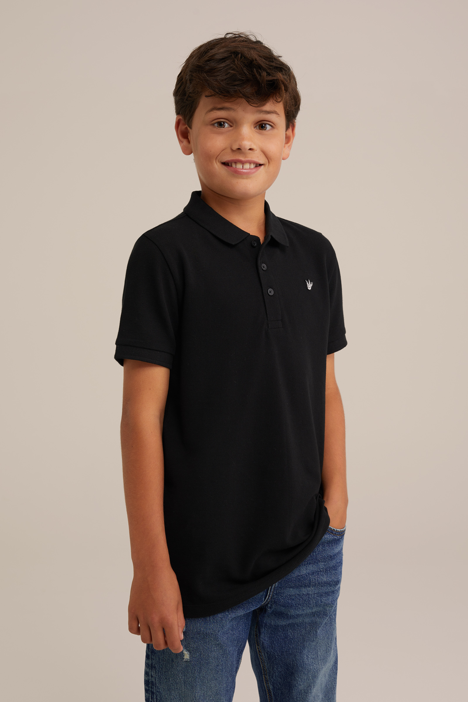 Jongens polo WE Fashion Zwart