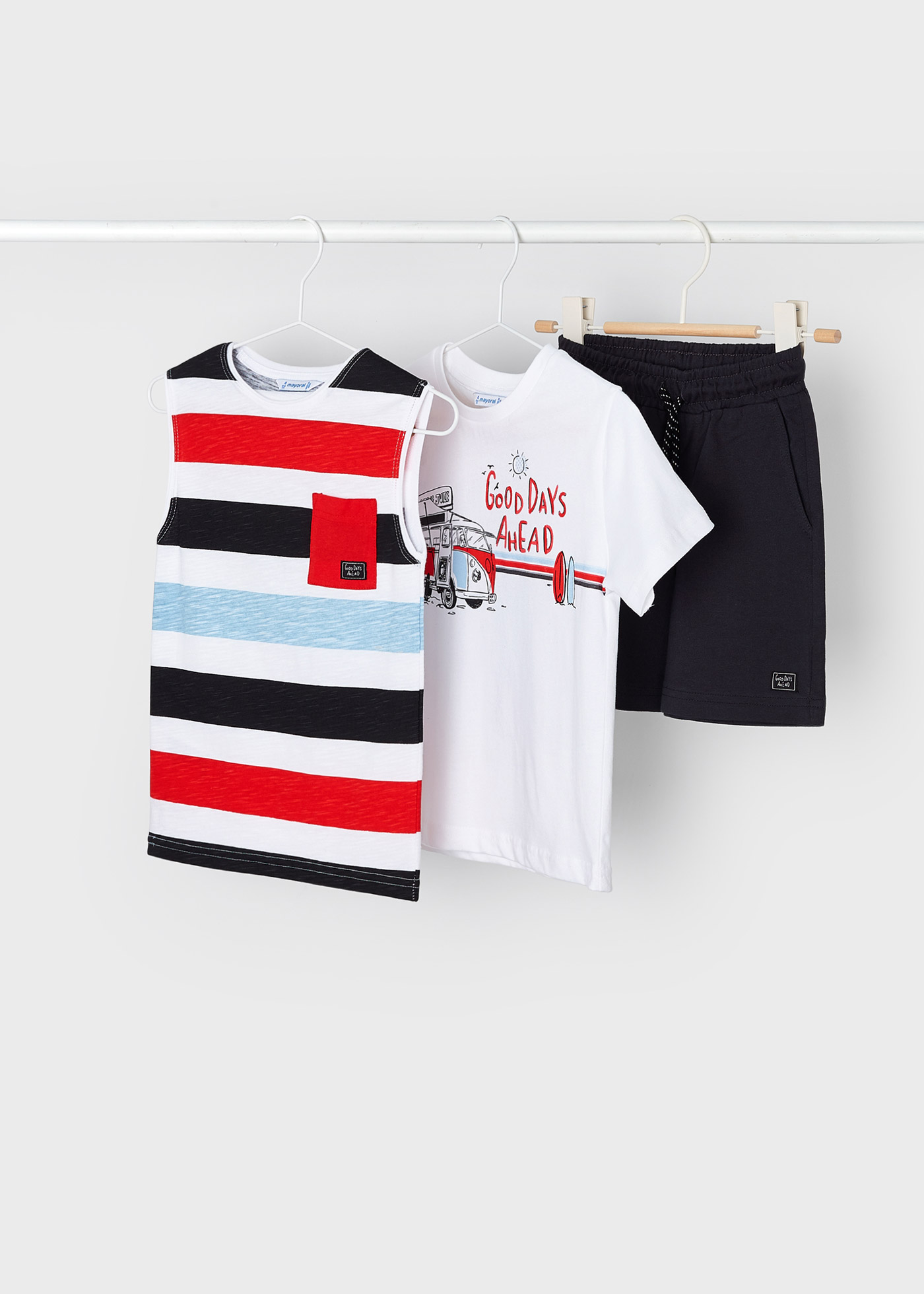 Conjunto de 3 peças em algodão sustentável para meninos