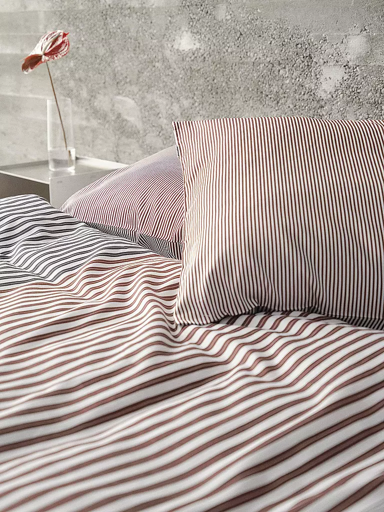 MARC O'POLO HOME Satin Bettwäsche ELLAN 70x90cm/140x200cm Crimson Brown hellbraun