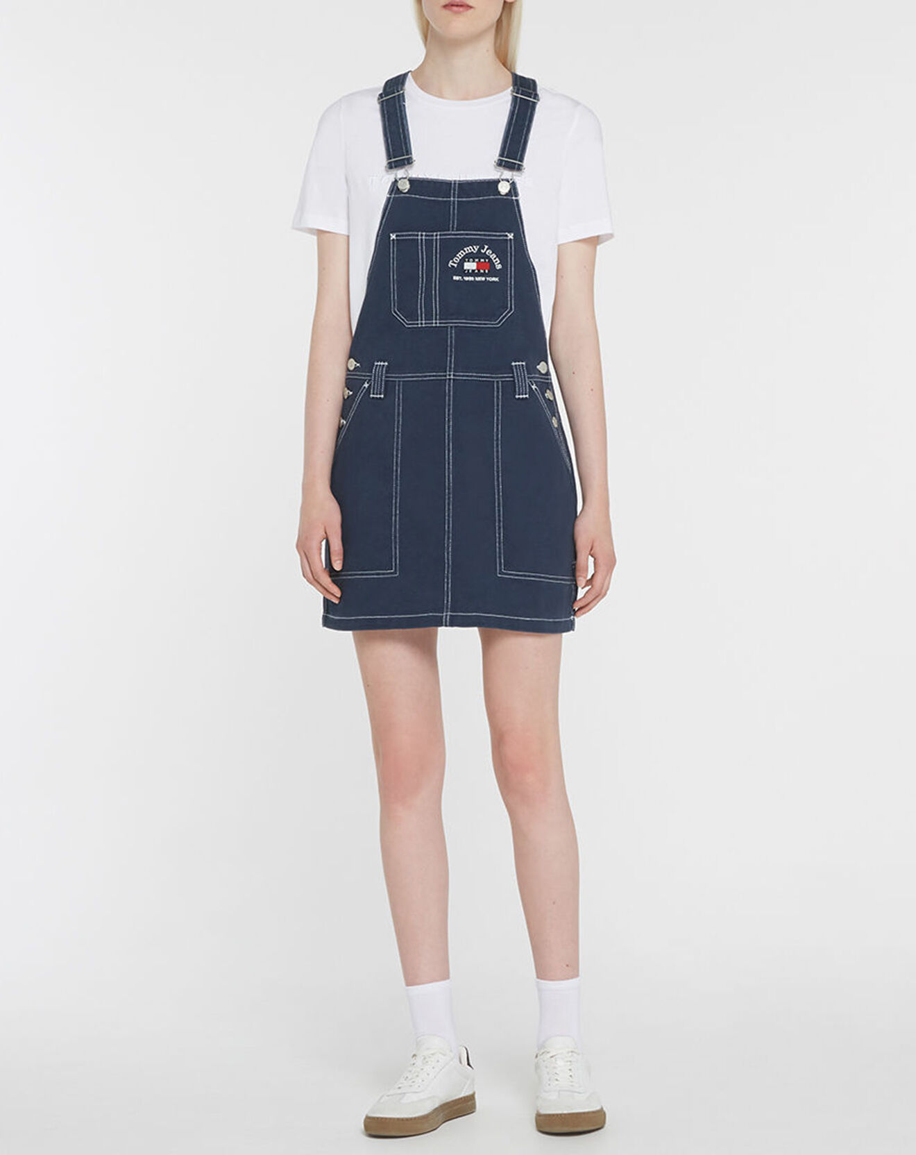 Tommy Jeans Robe Salopette Timeless Dungaree bleue