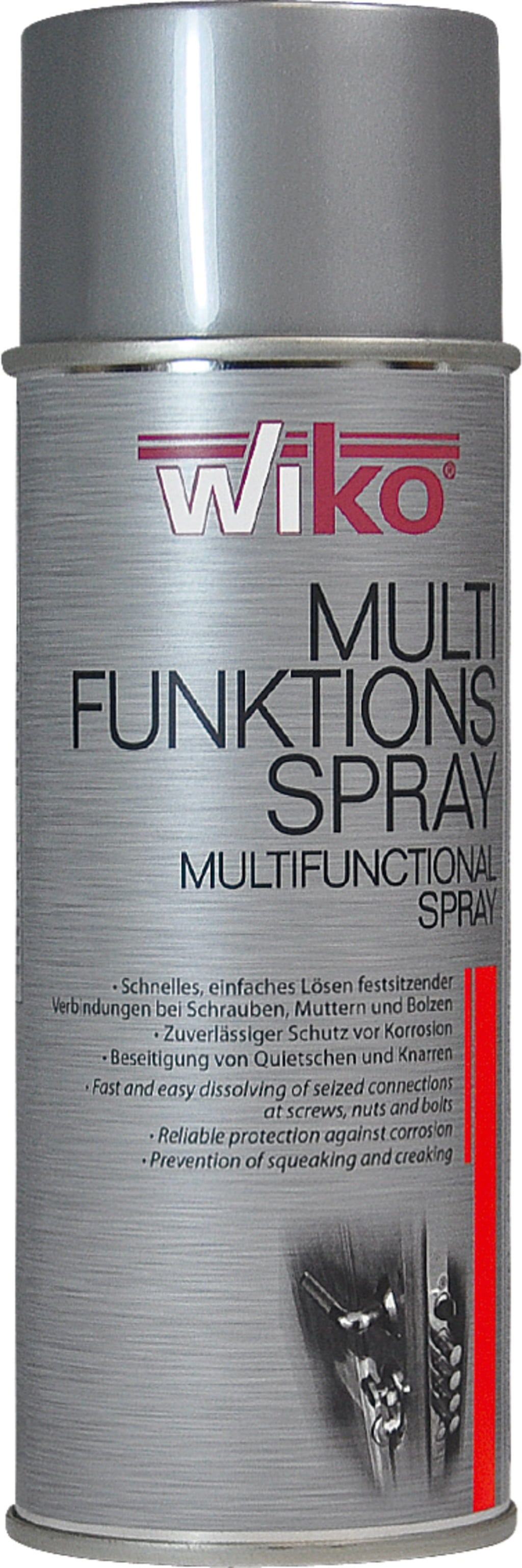 WIKO  Multifunktionsspray, 400 ml    Universelles Spray zum Lösen von Rost, Harz, Fett, Teer & Klebstoffresten