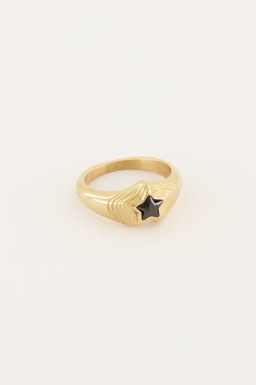MOOD ring met zwarte ster