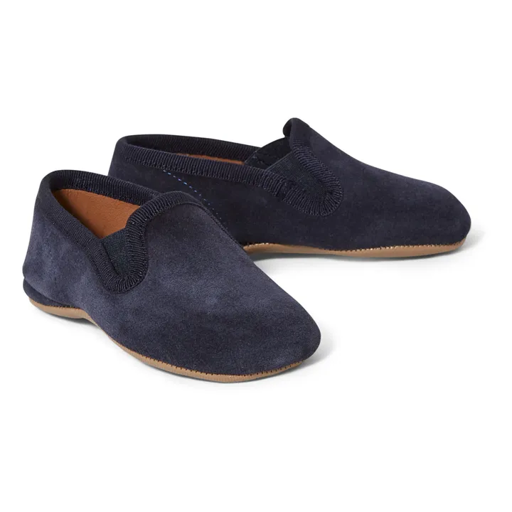 Pèpè Chaussons Nubuck Elastiques | Bleu marine