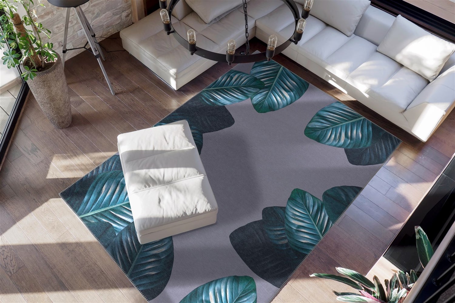 Platgeweven vloerkleed Tendria Groen Modern 80 x 150 cm