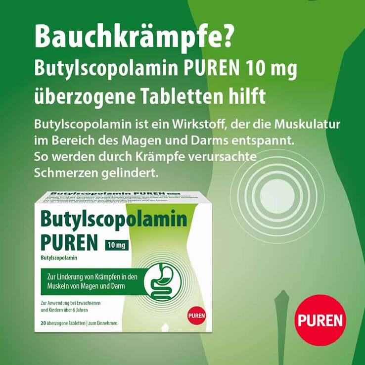 Butylscopolamin PUREN 10 mg Tabletten, 50 St