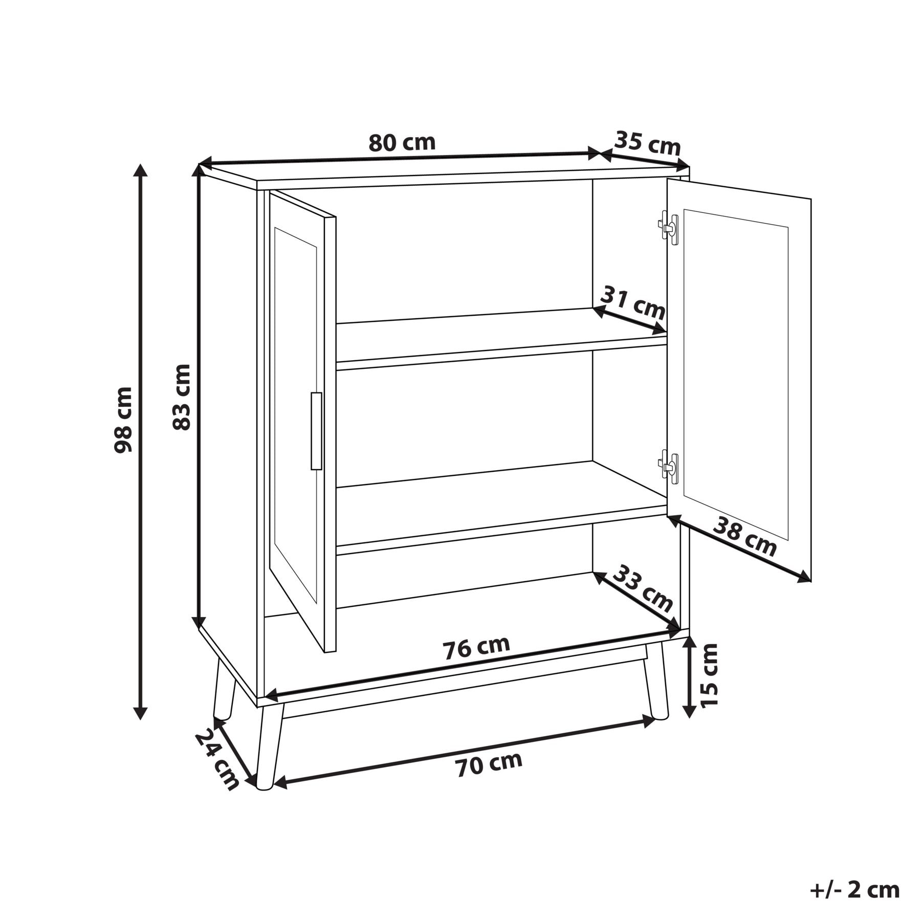 Beliani - PEROTE - Dressoir - Lichte houtkleur - Rotan