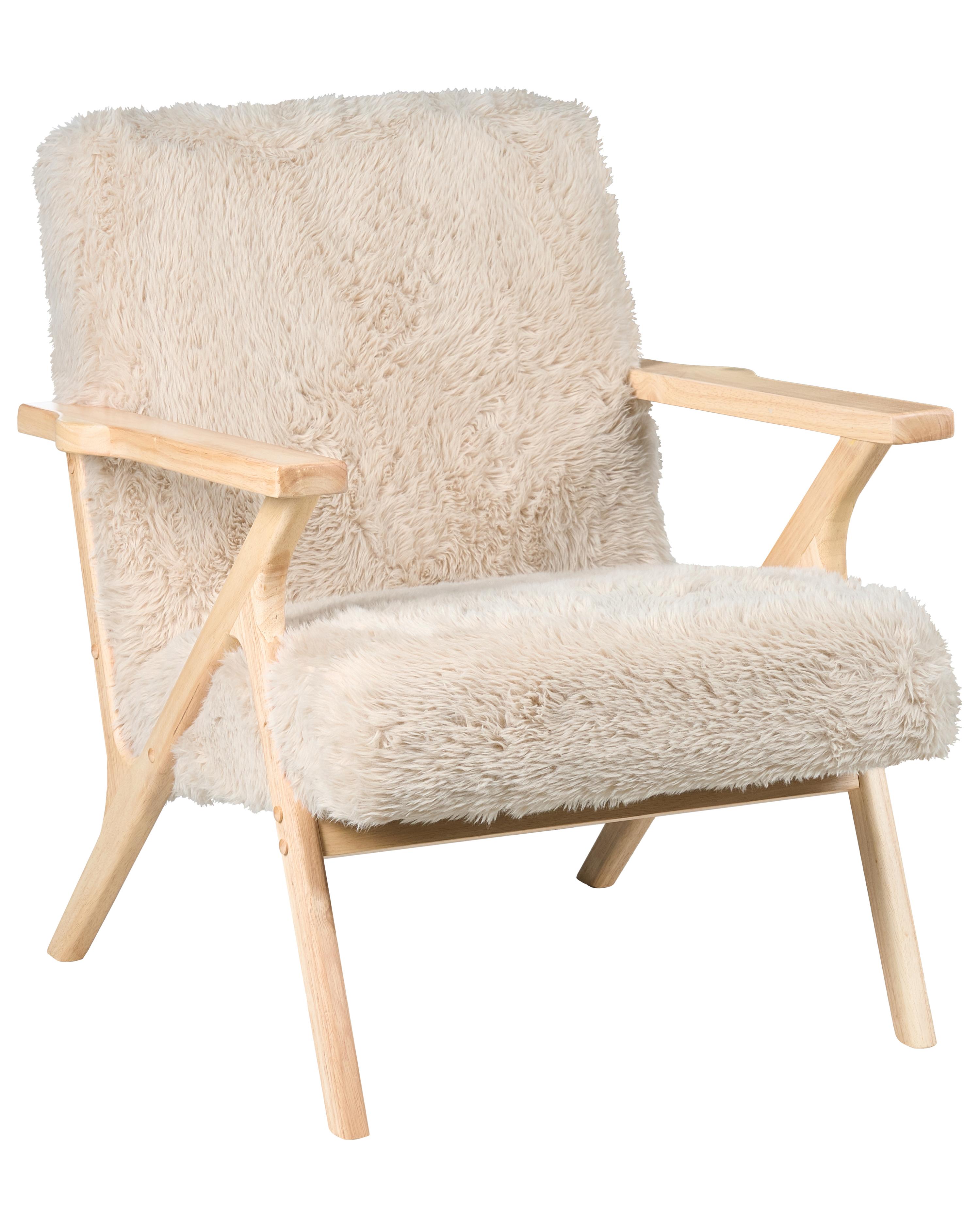 Fauteuil KISA Nepbont Lichtbeige
